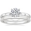18K White Gold Corinne Diamond Ring with Petite Comfort Fit Wedding Ring