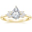 18K Yellow Gold Stella Diamond Ring, smalltop view