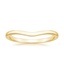 18K Yellow Gold Petite Curved Wedding Ring, smalltop view