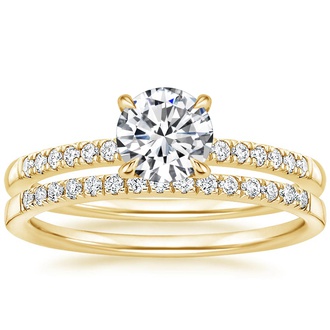 18K Yellow Gold Petite Viviana Diamond Bridal Set (1/4 ct. tw.)