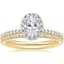 18K Yellow Gold Mixed Metal Waverly Diamond Ring (1/2 ct. tw.) with Whisper Eternity Diamond Ring (1/4 ct. tw.)