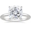 18KW Moissanite Elodie Solitaire Ring, smalltop view