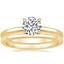 18K Yellow Gold Elodie Ring with Petite Comfort Fit Wedding Ring