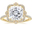 18KY Moissanite Reina Halo Diamond Ring, smalltop view