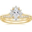 18K Yellow Gold Sol Diamond Ring with Petite Curved Diamond Ring (1/10 ct. tw.)