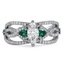 Custom Open Strand Engagement Ring with Trillion-Shaped Emeralds