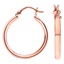 14K Rose Gold Executive Hoop Earrings (3mm), smalladditional view 1