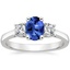 Sapphire Petite Three Stone Trellis Diamond Ring (1/3 ct. tw.) in Platinum