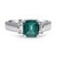Custom Geometric Emerald Three Stone Ring
