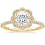 18KY Moissanite Reina Halo Diamond Ring, smalltop view
