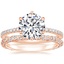 14K Rose Gold Six Prong Luxe Viviana Diamond Ring (1/3 ct. tw.) with Nova Diamond Ring (1/3 ct. tw.)