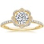 18K Yellow Gold Reina Diamond Ring, smalltop view