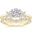 18K Yellow Gold Mariposa Diamond Ring with Curved Versailles Diamond Ring