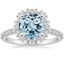 Aquamarine Twilight Diamond Ring in 18K White Gold