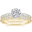 18K Yellow Gold Luciana Diamond Ring (1/2 ct. tw.) with Petite Shared Prong Diamond Ring (1/4 ct. tw.)
