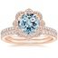 14KR Aquamarine Reina Diamond Ring with Luxe Ballad Diamond Ring (1/4 ct. tw.), smalltop view