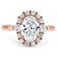 Custom Rose Gold Oval Halo Diamond Ring with Accents