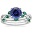 PT Sapphire Willow Bridal Set With Lab Emerald Accents, smalltop view