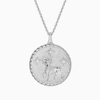Diamond Accented Aries Zodiac Necklace
