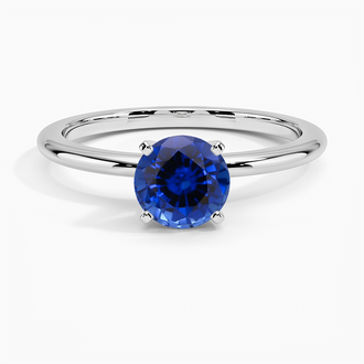 Sapphire Four-Prong Petite Comfort Fit Solitaire Ring