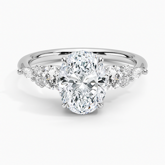 Three Stone Cluster Engagement Ring