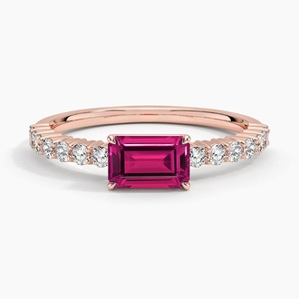Beatrice Lab Grown Ruby and Diamond Ring (1/4 ct. tw.) in 14K Rose Gold