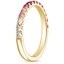 18K Yellow Gold Burgundy Ombre Ring, smallside view
