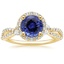 18KY Sapphire Luxe Willow Halo Diamond Ring (2/5 ct. tw.), smalltop view