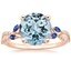 Rose Gold Aquamarine Luxe Willow Sapphire and Diamond Ring (1/8 ct. tw.)