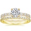 18K Yellow Gold Trevi Diamond Ring (1/2 ct. tw.) with Luxe Petite Shared Prong Diamond Ring (3/8 ct. tw.)