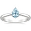 Aquamarine Dawn Diamond Ring in 18K White Gold