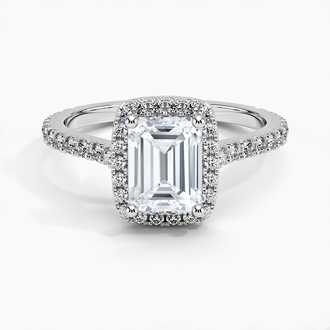French Halo Diamond Ring