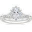 18K White Gold Sol Diamond Ring with Petite Curved Diamond Ring (1/10 ct. tw.)