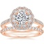 14K Rose Gold Rosa Diamond Ring with Petite Shared Prong Diamond Ring (1/4 ct. tw.)