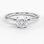 Moissanite Four-Prong Petite Comfort Fit Ring in Platinum