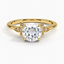 Yellow Gold Moissanite Fiorella Diamond Ring