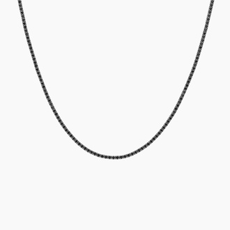 Black Diamond Tennis Necklace