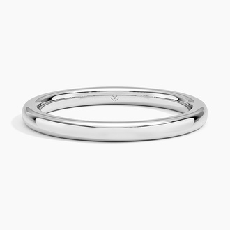 2mm Comfort Fit Wedding Ring in 18K White Gold