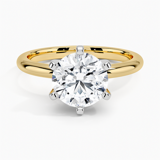 18K Yellow Gold 2mm Comfort Fit Six-Prong Solitaire Ring