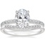 18K White Gold Luxe Elodie Diamond Ring (1/4 ct. tw.) with Petite Curved Diamond Ring (1/10 ct. tw.)