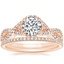 14K Rose Gold Entwined Halo Diamond Ring (1/3 ct. tw.) with Whisper Eternity Diamond Ring (1/4 ct. tw.)
