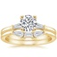18K Yellow Gold Tapered Baguette Diamond Bridal Set