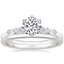 18K White Gold Rochelle Diamond Ring with Petite Comfort Fit Wedding Ring