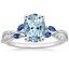 18KW Aquamarine Luxe Willow Sapphire and Diamond Ring (1/8 ct. tw.), smalltop view