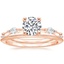 14K Rose Gold Aimee Marquise Diamond Ring (1/4 ct. tw.) with Aimee Milgrain Wedding Ring