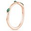 14K Rose Gold Willow Contoured Ring with Lab Emerald Accents, smallside view