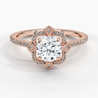 Crown Halo Engagement Ring