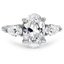 Custom Three Stone Diamond Engagement Ring with Pear Shaped Accents