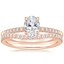 14K Rose Gold Petite Viviana Diamond Ring (1/6 ct. tw.) with Curved Ballad Diamond Ring (1/6 ct. tw.)