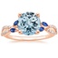 14KR Aquamarine Luxe Willow Sapphire and Diamond Ring (1/8 ct. tw.), smalltop view